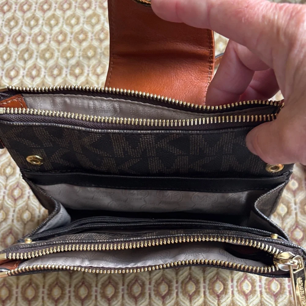 Michael Kors Brown MK Logo Crossbody Bag